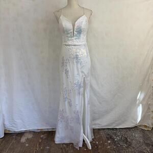 Y2K Sequin mermaid style high slit prom dress